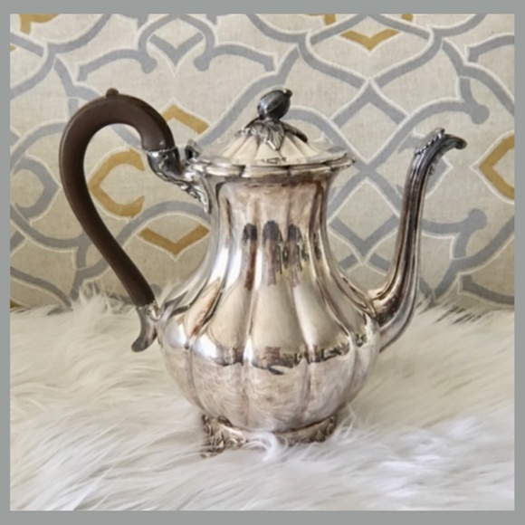 Antique Sheffield Coffee Teapot Community Melon